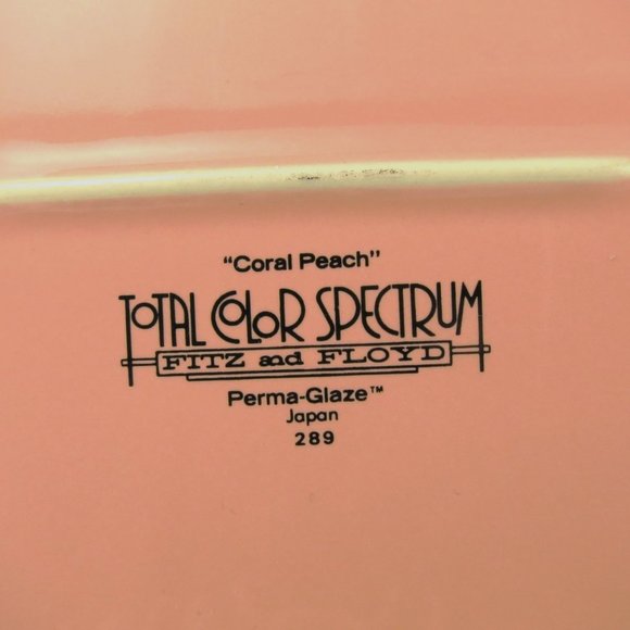 Fitz and Floyd Coral Peach Oval Serving Platter Total Color Spectrum Japan - Picture 4 of 4